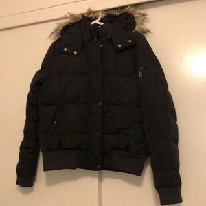 American eagle Puffer jacket with faux fur hood
